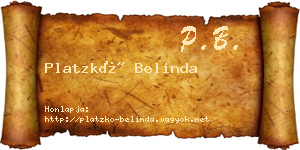 Platzkó Belinda névjegykártya